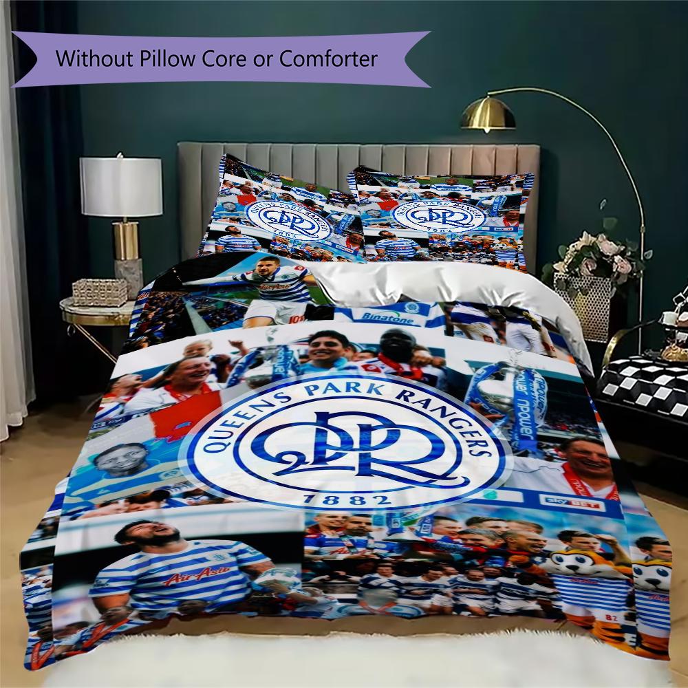 Queens Park Rangers Fc Pattern Bedding Uilt Set Uilt Cover Pillowcase Home Decoration Birthday Gift (1 * Duvet Cover + 2 * Pillowcase Without Core)