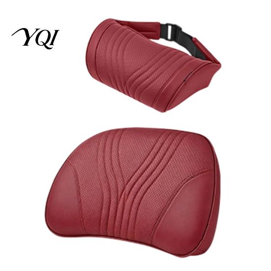 Supportive Headrest Car Pillow for Neck Support, Memory Foam with Breathable Seat Adjustable Strap, Universal Ergonomic Lumbar Support Cushion