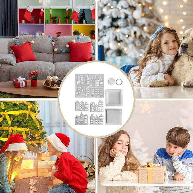 Silicone Candle Holder Mold House Shape Silicone Candle Stand Making Mold Craft Candlestick Molds for Making Epoxy Resin Candles