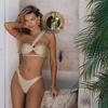 3 Piece Bikini Women Swimsuits 2025 Female Swimwear Beachwear Swimming Suit Bathing Suit Bikini Set One Shoulder Biquini