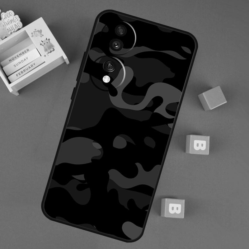Black Night Camo Camouflage Case For Honor 200 400 Pro 50 70 90 Lite X9a X9b X9c X9d X8b X8c Win Magic 5 6 7 8 Pro Cover