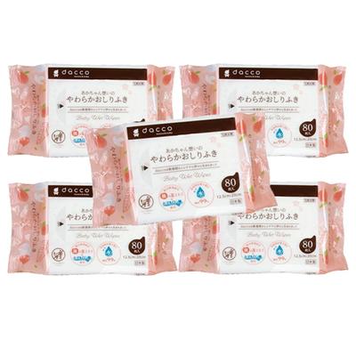 Dacco Soft Baby 80 Pieces X 5 Total 400 Weakly Hyaluronic Made In Japan Wipes, Pieces, Pieces, Acidic, Acid,