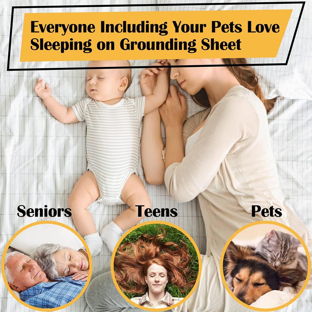 Earthing Plain Bedsheet With Conductive Silver Fiber Antistatic Grounding Sheet 5% Conductive Organic Grounding Sleep 27x52in