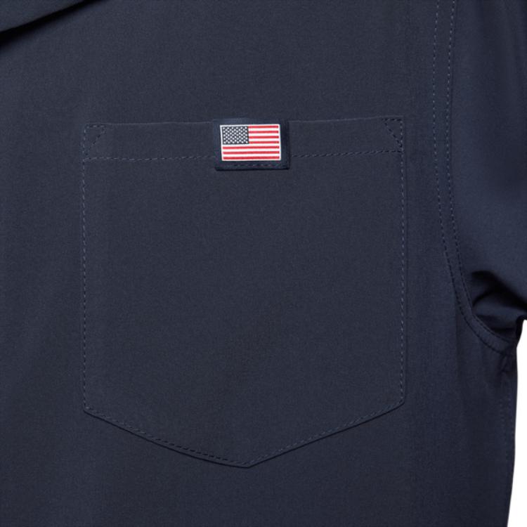 Nike SB Team USA Chemise de bowling à manches courtes boutonnée Obsidian/Blanc Unisexes Hauts Bleu FZ4054-451