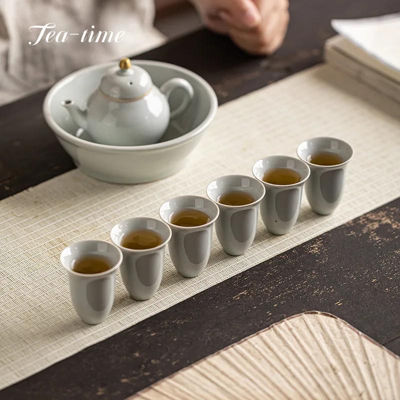 Dehua 2 Stück/Set 40ml Retro Handgemacht Keramik Antik Glasiert Meistertassen Chinesisches Kung Fu Teegeschirr Einzelne Kleine Teetasse Verkostungstasse