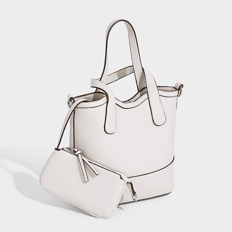 

2025 New Fashion Versatile Handbag Niche High-End Large Capacity Single Shoulder Crossbody Basket Tote Bag бежевий