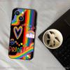 L-Lesbian LGBT Rainbow Pride Phone Case For iPhone 17,16,15,14,13,12,11,Pro,XS,Max,XR,Plus,E,SE4,Mini Black Soft Cover