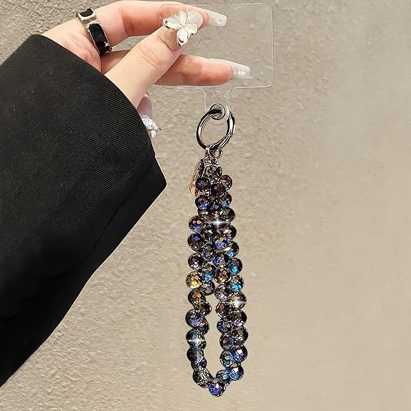 1 Piece of Luxurious and Elegant Crystal Bead Mobile Phone Lanyard Wrist Chain Hand Guard Against Losing Accessories 1