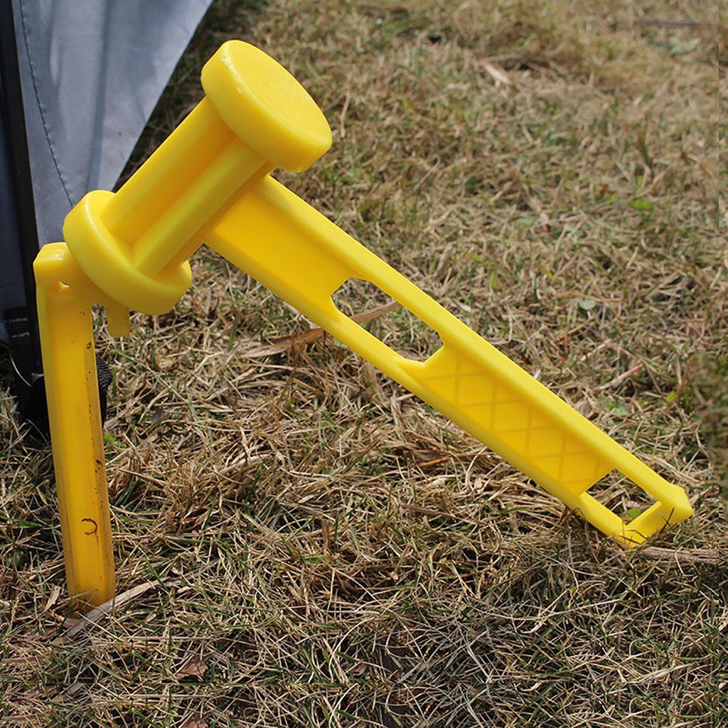 Plastic Ground Nail Hammer, Portable Yellow Tent Nails Nails Peg Hammer Lawn Tarp Stakes Lightweight Tools for Camping Accessories