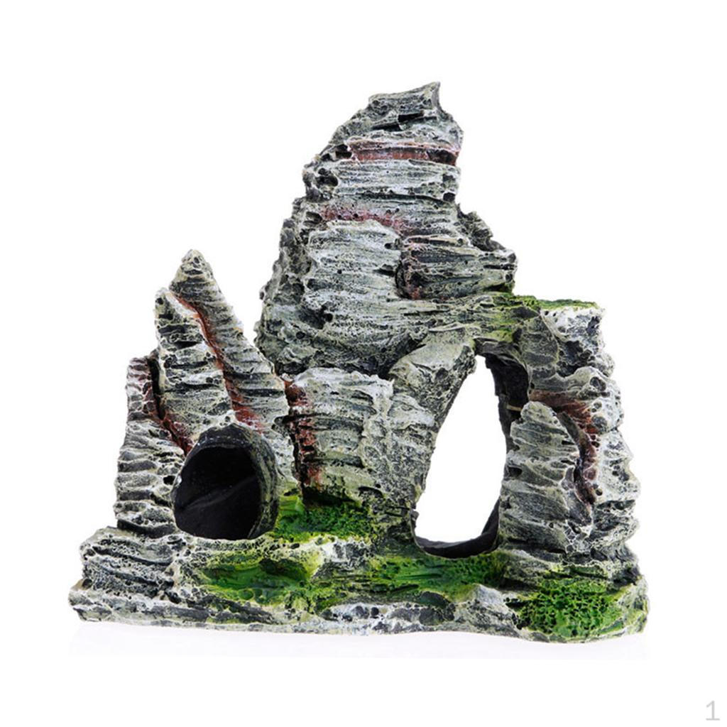 Aquarium Mountain Ornament Rock Cave Landscape, Fishing Artificial Decoration