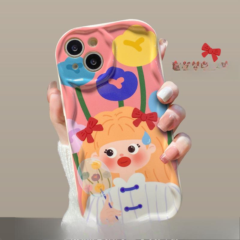 

Подходит для чехла для мобильного телефона Apple 14promax iPhone 15/13 Дофаминовая девушка 11/12mini Нишевый силикон iPhone 6s Plus