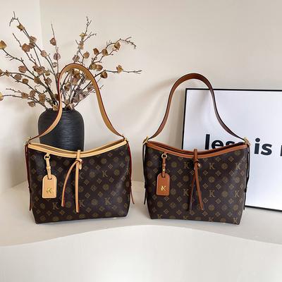 Early Autumn New Contrasting Color Shopping Bag Tote Bag Mother and Child Shoulder Women's Bag