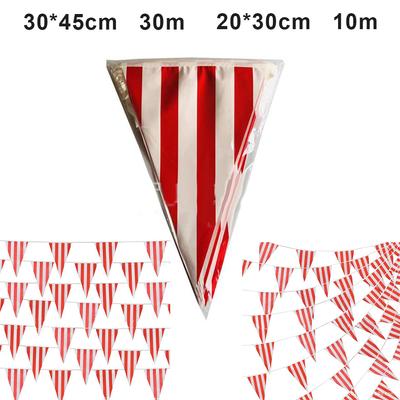 Wedding Decor Birthday Flags Striped Pennant Ban 10/30M Red