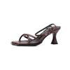 Retro brown high heels summer 2025 new super fairy good-looking with skirt fashion versatile trend women's sandals