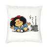 Federa per Cuscino Quadrata Pensierosa di Mafalda Decorazione per la Casa Stampa 3D Double-Sided Fumetto di Quino Cartone Animato Federa per Cuscino per Divano