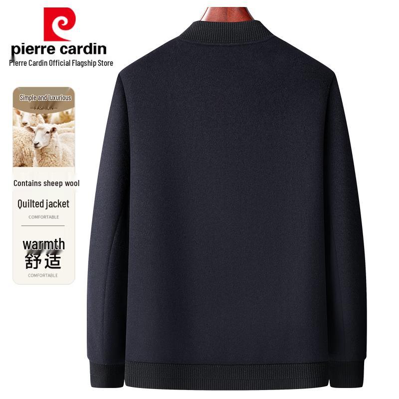 Pierre Cardin Men's Wool Blend Padded Baseball Collar Jacket