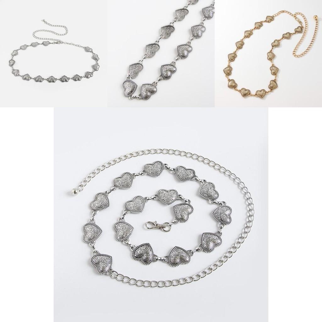 Heart Shaped Metal Carved Waist Chain For Women With Bohemian Design For All Seasons