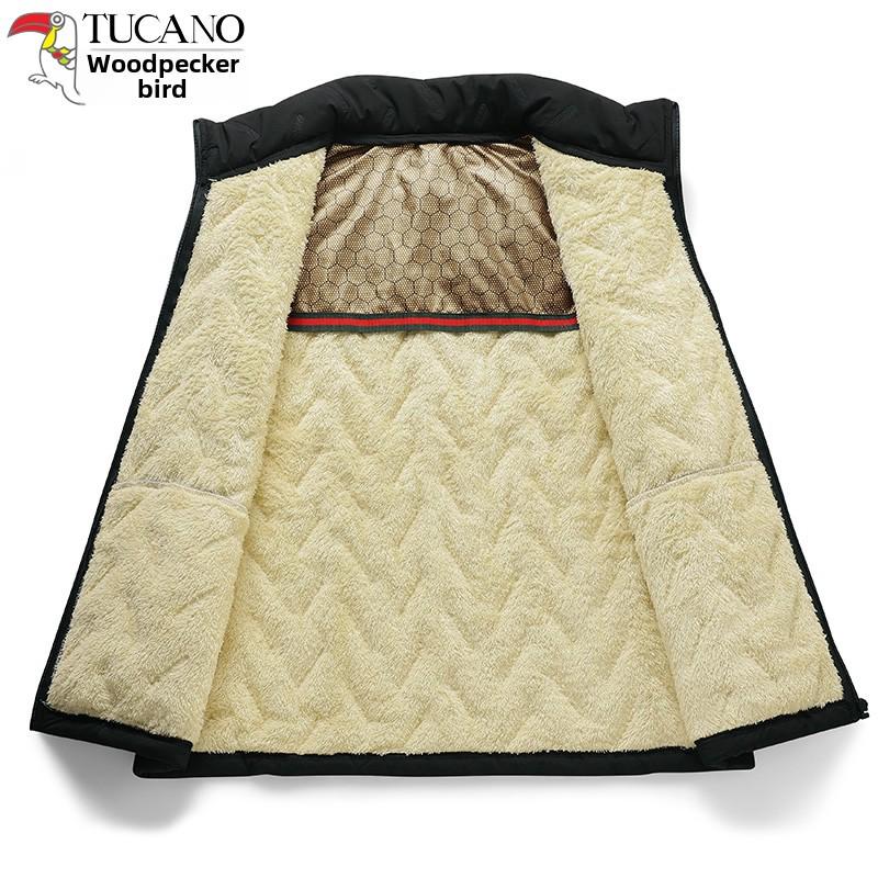 Woodpecker Herren-Weste mit Fleece-Futter und Stehkragen - Herbst/Winter 2025, Unifarben, für mittleres und älteres Alter.