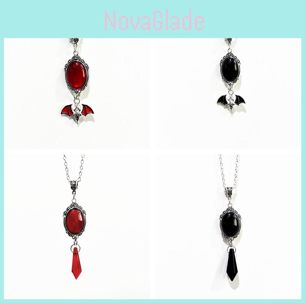 Gothic Vampire Bat Necklace With Crystal Pendant For Women Summer Fashion