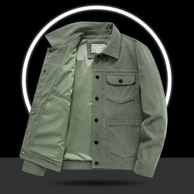 Spring and Autumn Corduroy Men's Casual Jacket Top Jacket Middle-aged and Young Men's Jacket