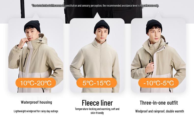 Custom Three-in-One Expedition Suit: New Autumn/Winter Style, Fully Sealed Two-Piece Set with Embroidered Logo