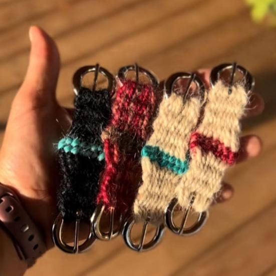 1/4Pcs Mini Girth Keychain Pendant Lightweight Crochet Knitting Saddle Key Chain Handmade Western Cowboy
