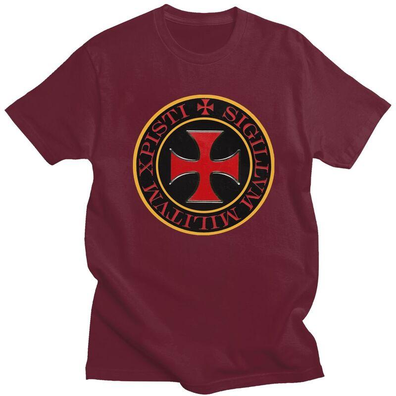 Custom Cool Knights Templar Cross T Shirt Men 100 Cotton Tshirt Christ Christian Crusades Tees Fashion Tshirt