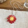 Dopamine color daisy pearl necklace seaside vacation summer collarbone chain sweet simple versatile sweater chain women