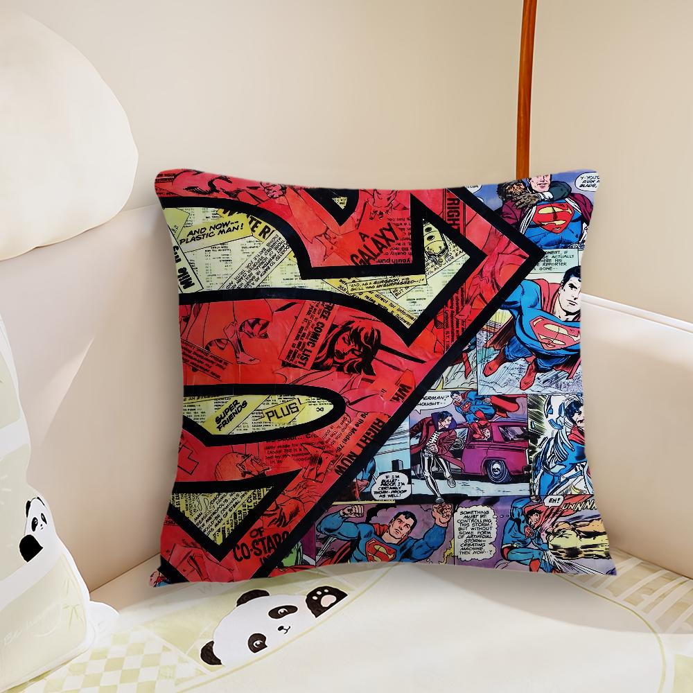 Superhero S-Superman Comics Cushion Cover Living Room Headboard Office Cushion Bedroom Cushion Sofa Nap Time Pillow Case