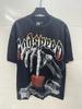 Marca de Moda Calle Rock Lavado Estilo Retro Camiseta de Manga Corta Estampado de Letras Modelos para Hombre y Mujer