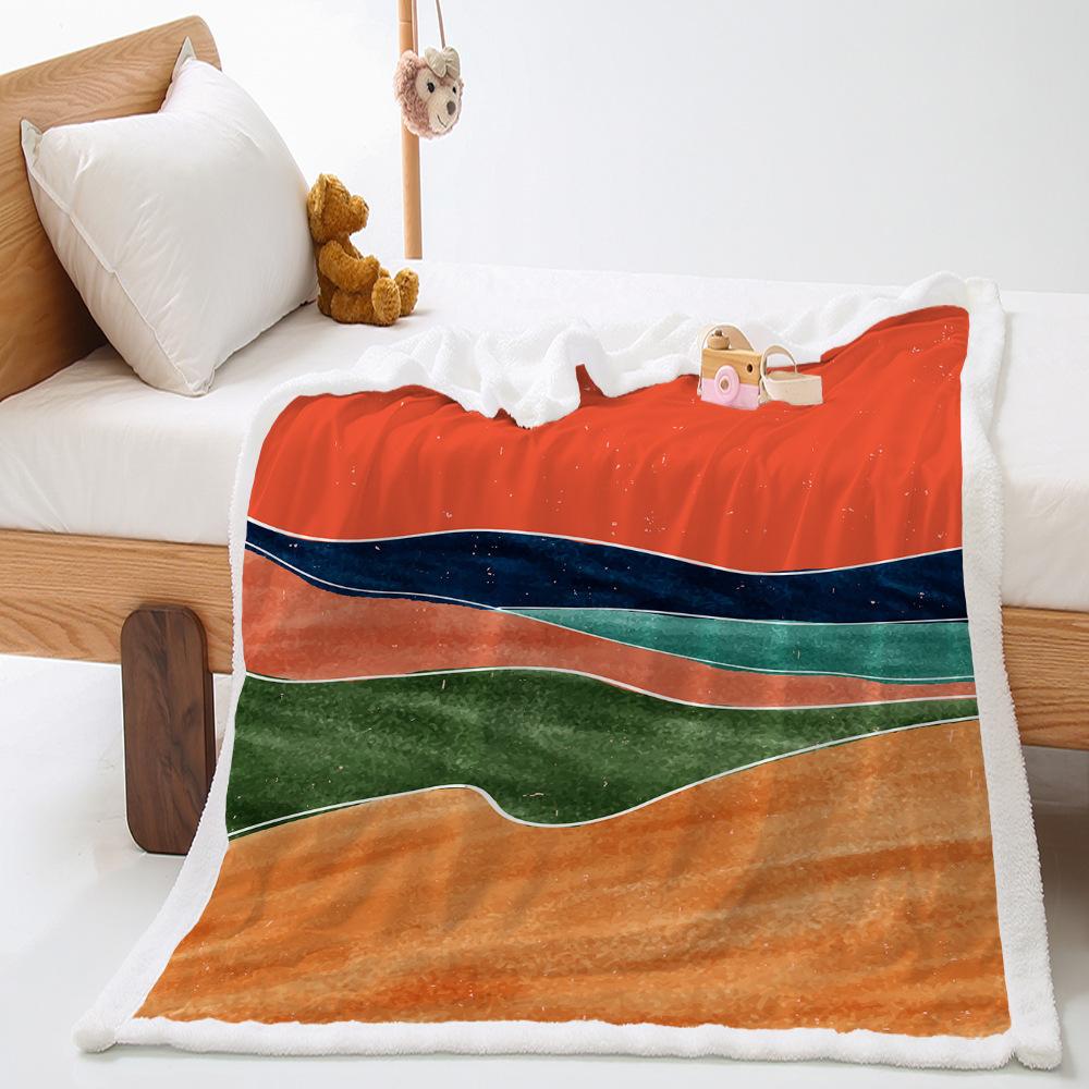 Nordic Style 2D Digital Printing Wish Lamb Wool Crystal Fleece Blanket Blanket Minimum Order
