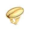 2026 Simple Light Luxury Oval Large Glossy Ring Feminine Exaggeration High-end Fashion Outfit Index Ring