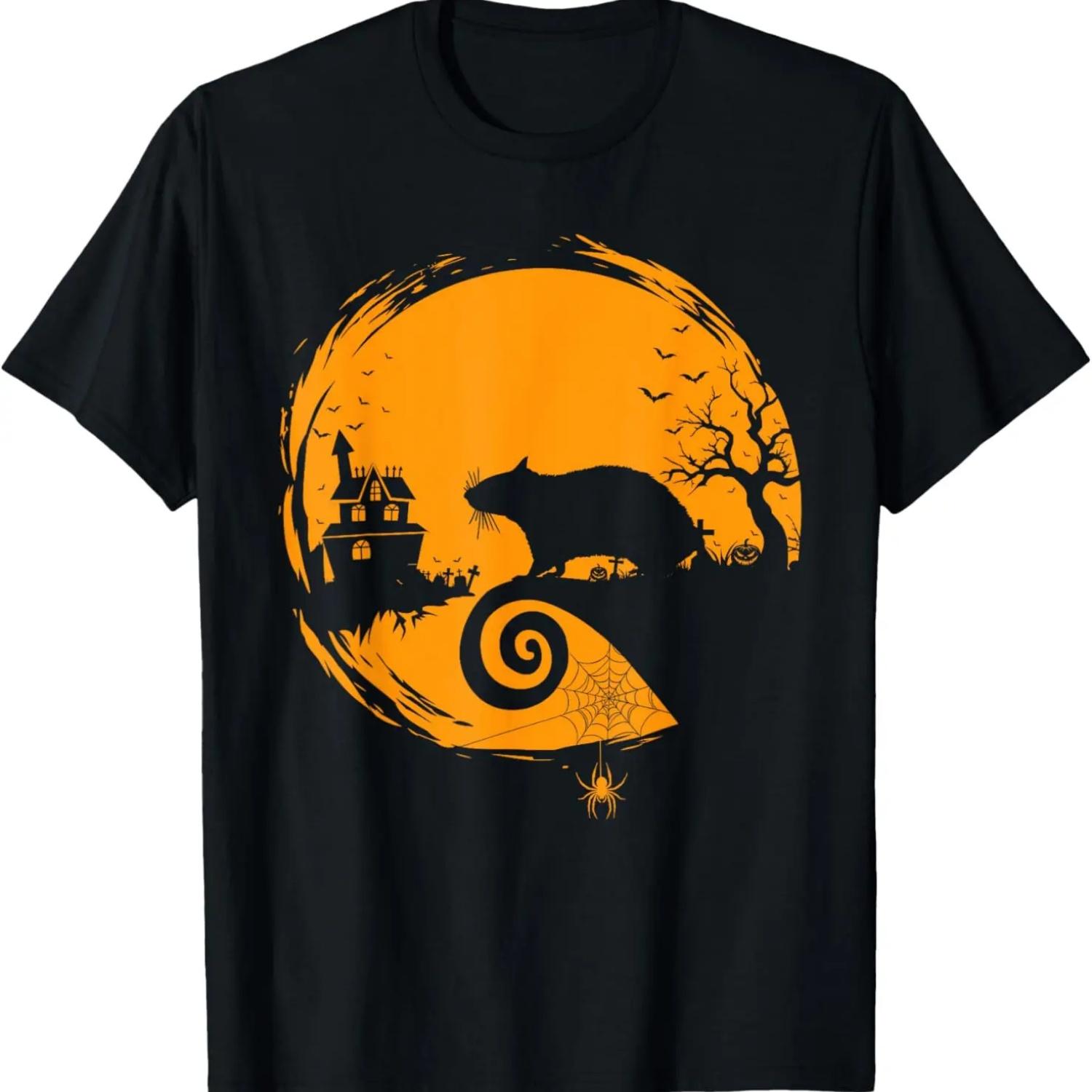 Rat Halloween Costume Creepy Horror Moon T-Shirt S чёрный