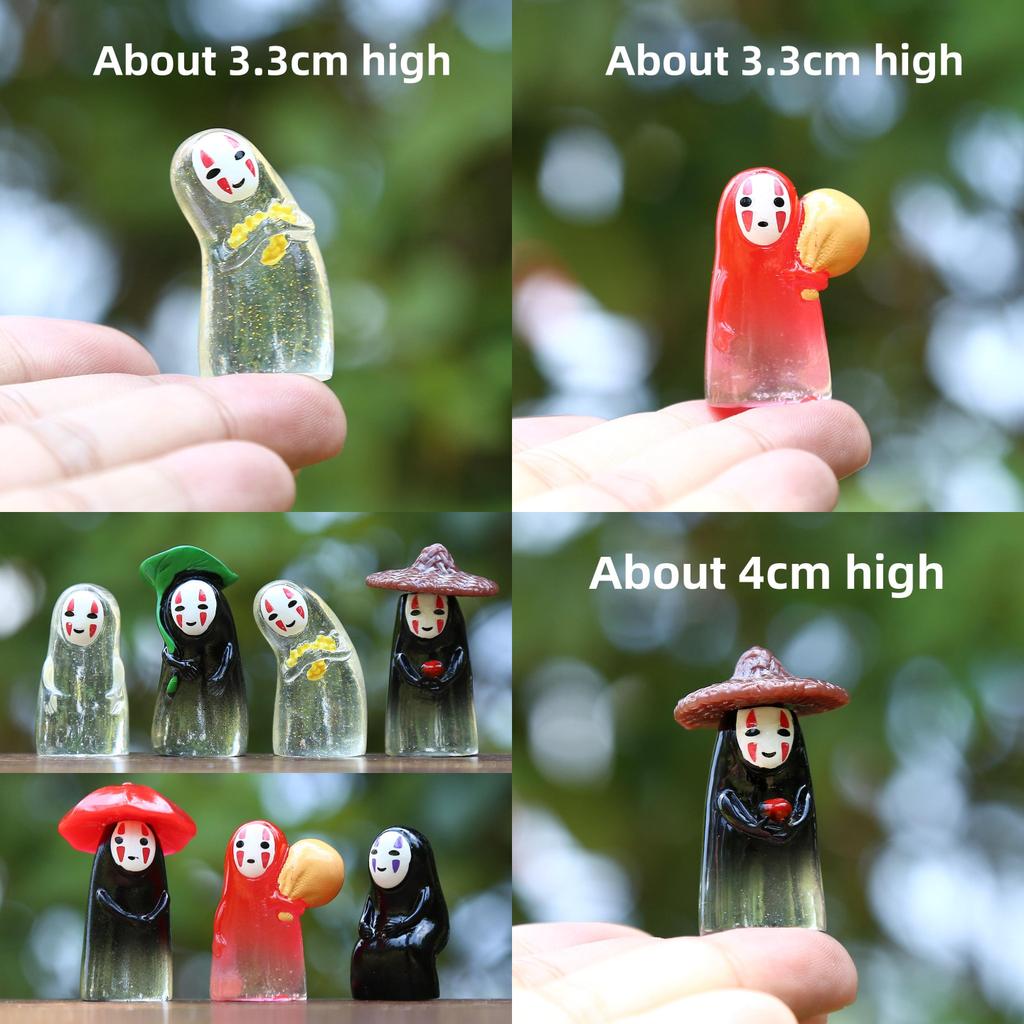 No Face Man Holding Umbrella Sitting Posture Hat Mini Model Desktop Ornament For Family Fun