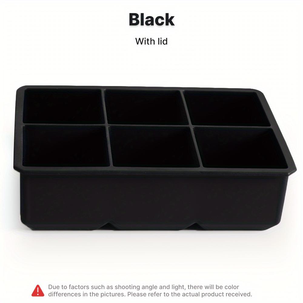 Food Grade Silicone Ice Cube Tray With Lid 4/6/8 Grids Large Square Ice Mold For Home Bar Kitchen Tool