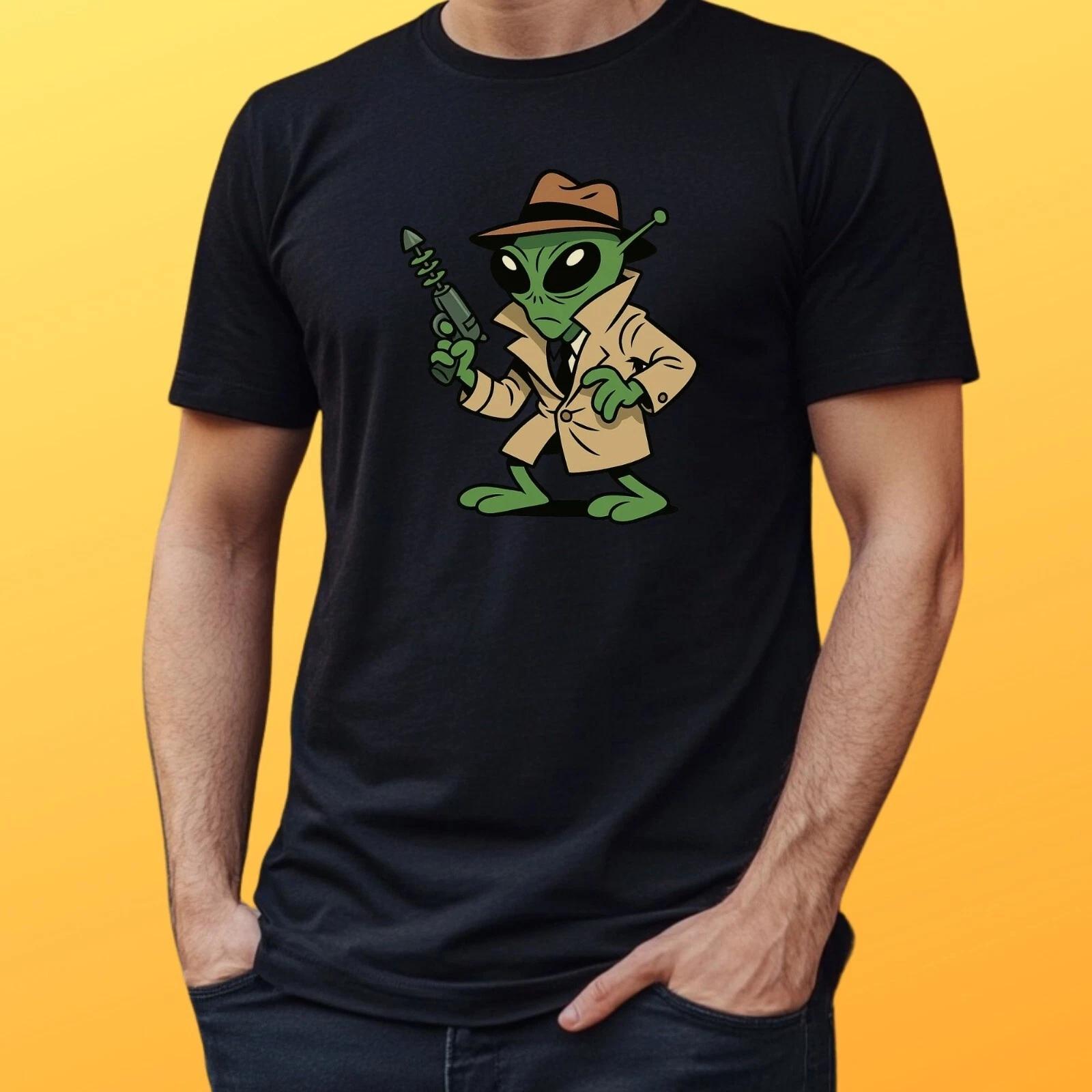 T-Shirt Herren Alien Spion Motiv Baumwolle Größe S bis 5XL XS