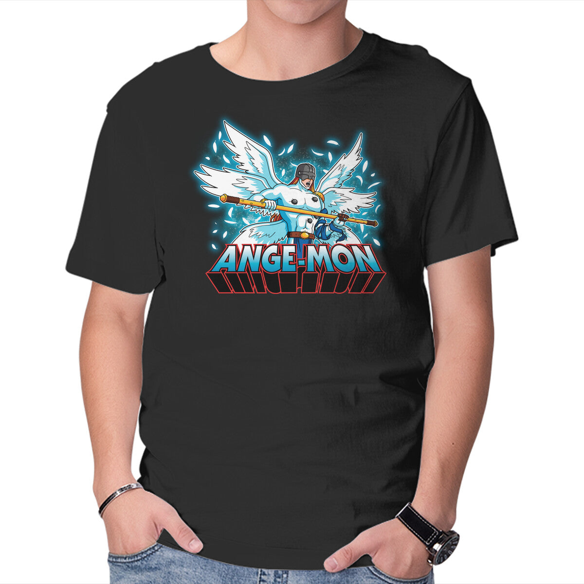 Unisex Crew Neck T-Shirt Ange-Mon Graphic Short Sleeve Casual Tee XXL