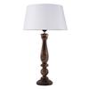 58 Cm Floral Carved Black Wood Table Lamp with White Drum Shade Bedroom, Dining Room, Hotel Room, Living Room, Office Bulb Not Included
