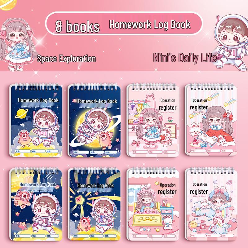 Cartoon Homework Notebook for Elementary Students: Grades 1-3