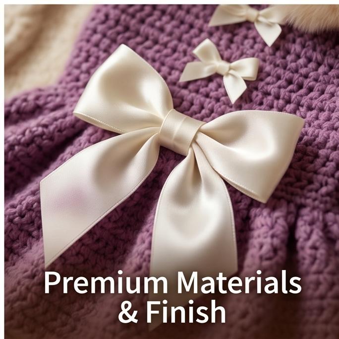 Princess-Style Pet Dress with Bow & Lace, Warm Winter Knit for Cats & Small Dogs, L Size, Daily Home & Outdoor Wear