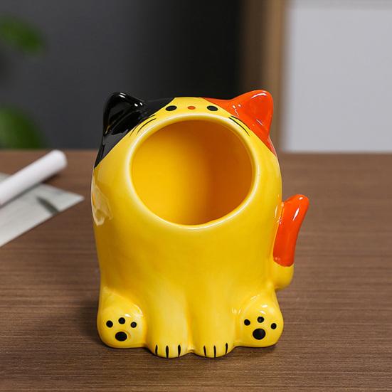Ceramics Cat Ashtray Heat-resistant Lotus Leaf Kitten Capybara Ash Holder Ornament Home Office Outdoor Decorative Ash Tray