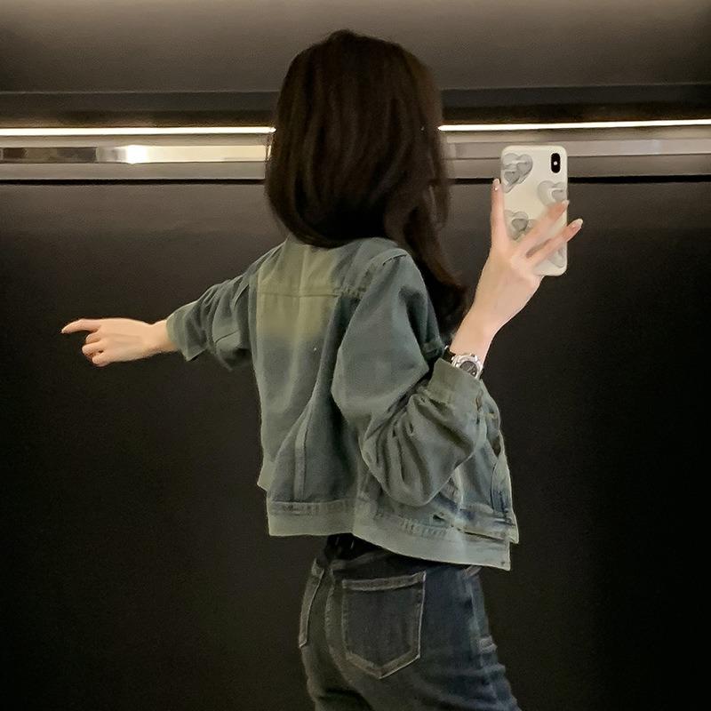 Jachetă de blugi scurtă de damă, de primăvară, cu design nou și retro, cu design de nișă, mică