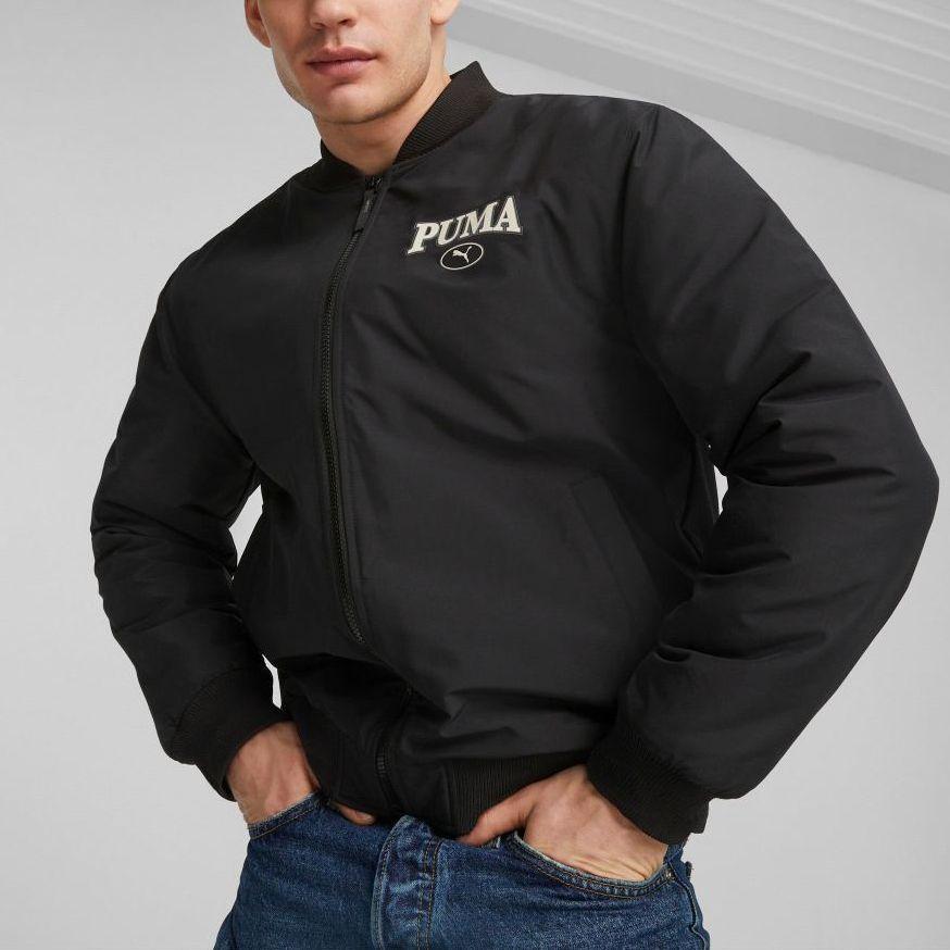 Puma Squad Bomber Jacket Letter Print Casual Jacket Men Jacket Black 681526-01