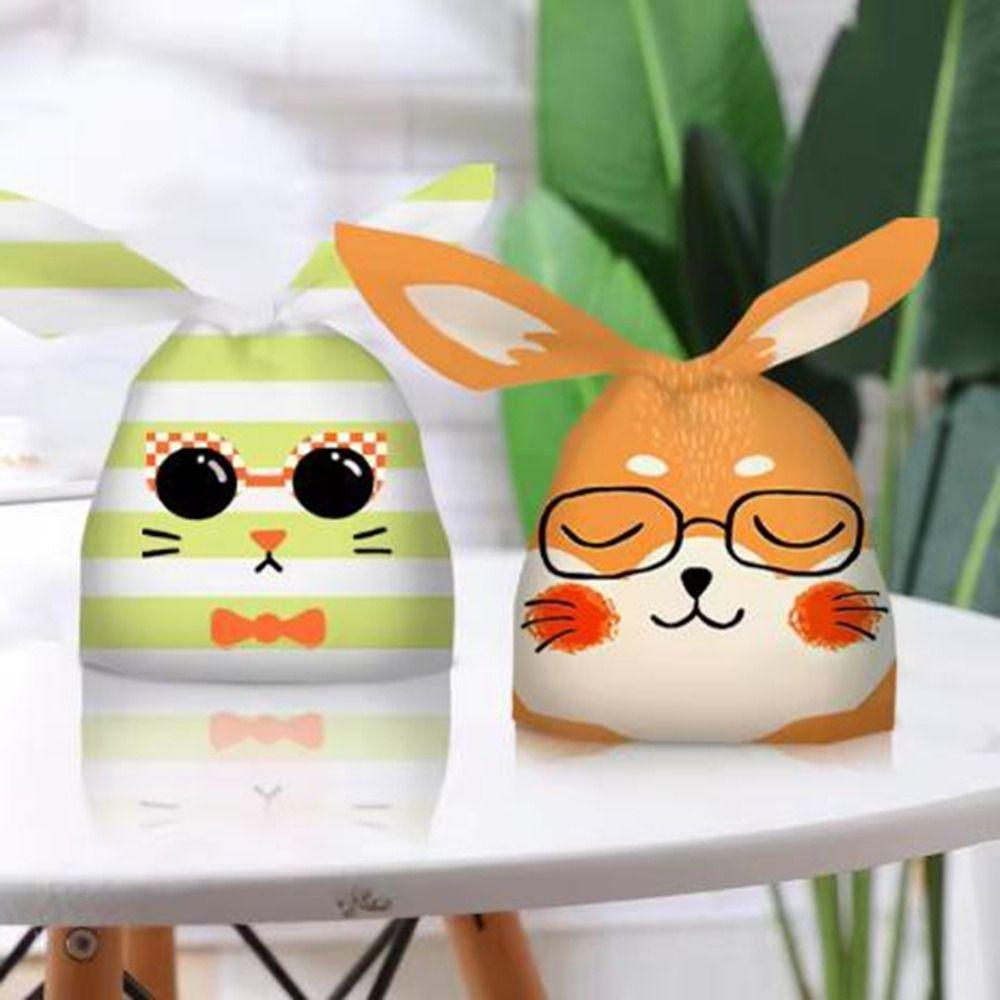 50 Buc Pungi Urechi Lungi Iepure Desen Animat Model Animal Pungi pentru Bomboane Cadou Pungi Ambalare Fursecuri Gustare