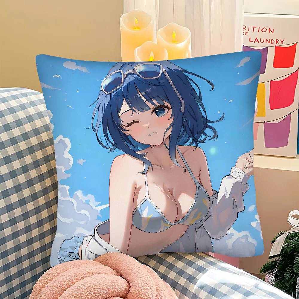 Yanami Anna Too Many Losing Heroines Anime Pillow Case Square Pillow Bedroom Sofa Leisure Comfort Cushion Car  Home Decoration