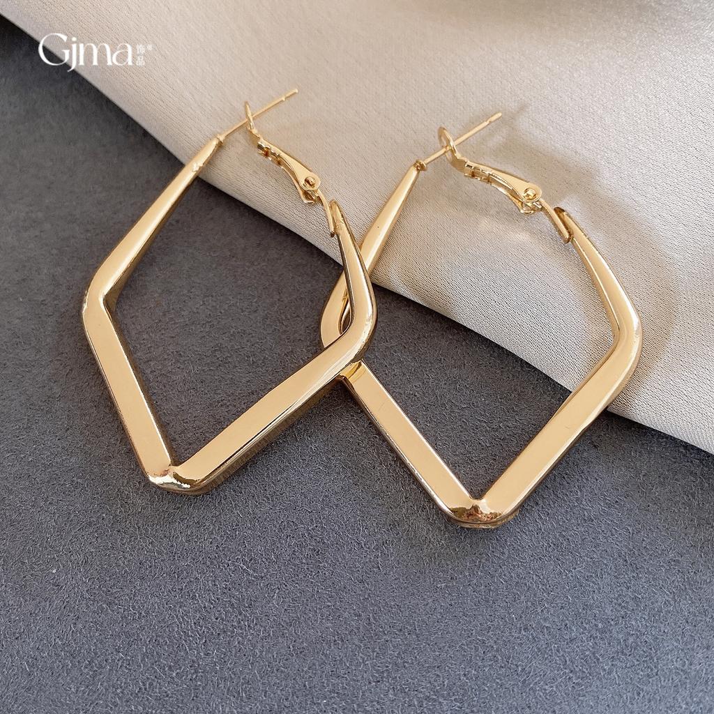 European and American simple rhombus hollow earrings light luxury earrings personalized earrings