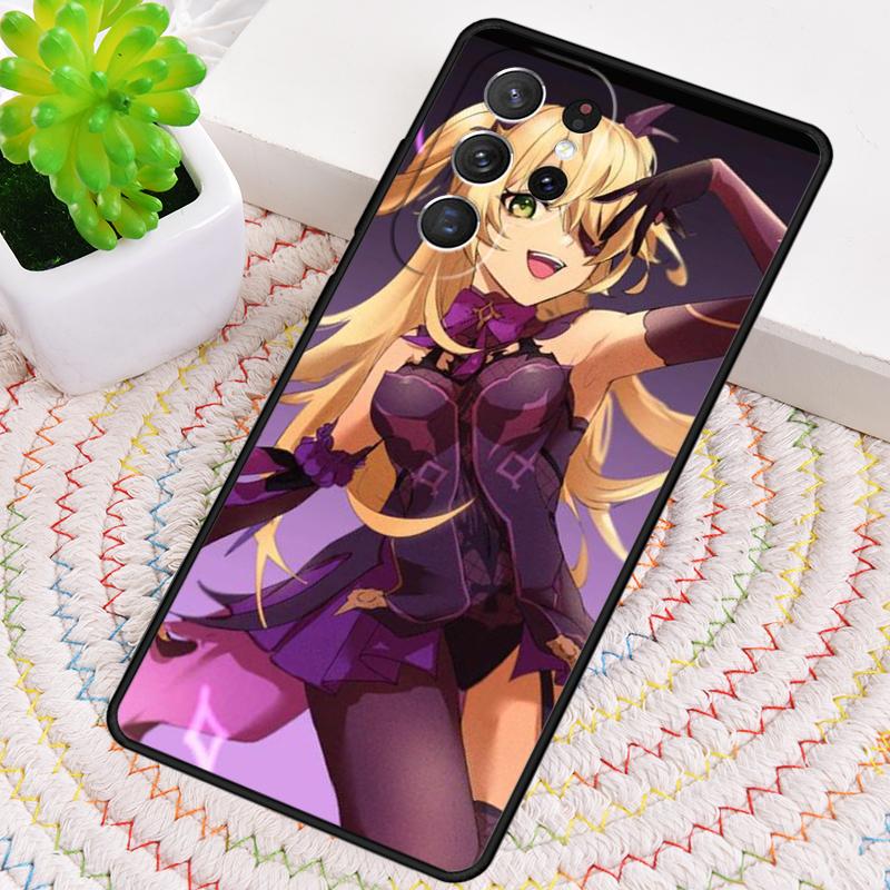 Anime Genshin Impact Fischl Soft Phone Case for Samsung Galaxy Note 10 Pro S26 Ultra S23 S24 FE S25 S21 S22 PLUS Shockproof Cove