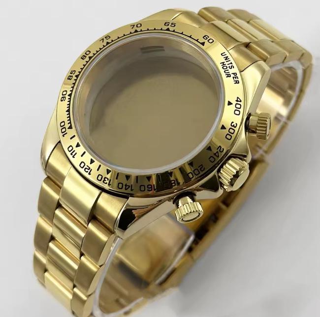 39mm Quartz Chronograph Watch Case Kit with VK63 Movement, 316 Stainless Steel Accessories