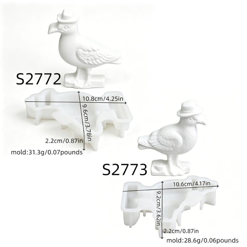 2Pcs Bird Silicone Molds Food Grade Silicone Mould for Resin Casting Handmade Soap Making Candle Gypsum Ornament