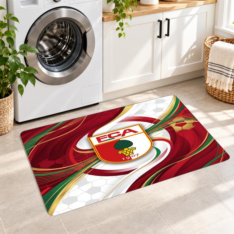 Flanell Küchenmatte FC Augsburg FC Weicher Teppich Rutschfester Bodenbelag Heimdekoration